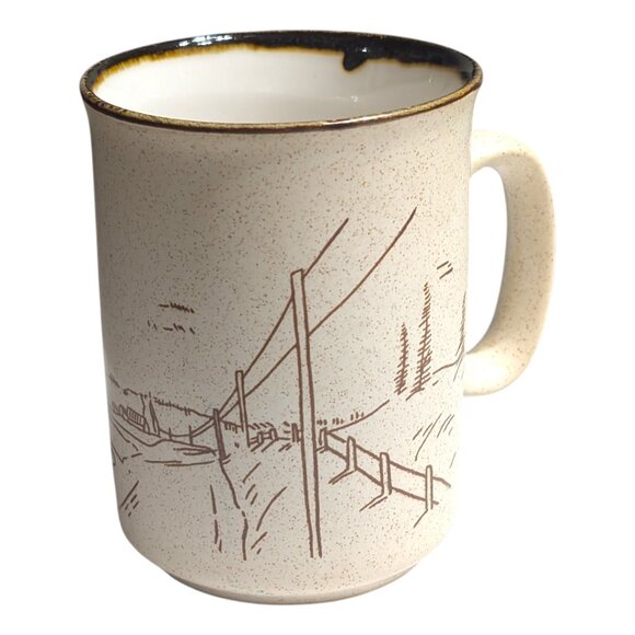 Vintage COLLECTION MANOIR Coree Hand-Crafted Church Coffee Mug RARE - Picture 2 of 7